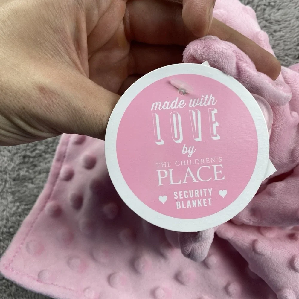 The Children's Place Pink Elephant Security Blanket Baby Lovey Minky Dots NWT